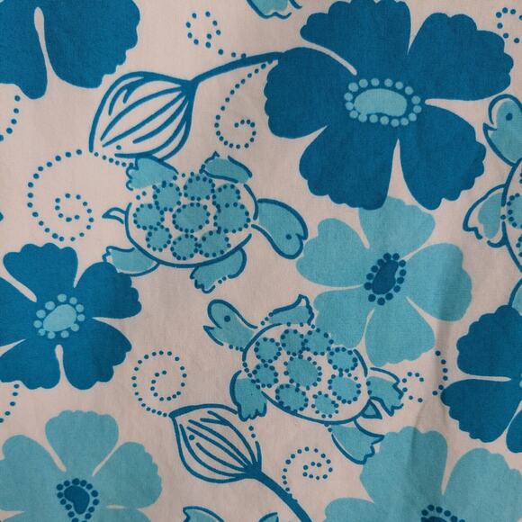 Vintage Lilly Pulitzer Dress Halter Mini 90S Y2K Tropical Floral Turtle Blue 8 - Picture 2 of 11